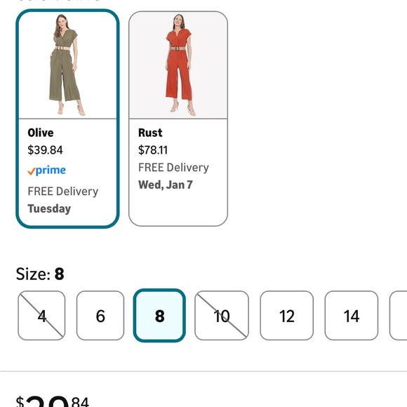 London Times Olive Jumpsuit with Tan Belt - Picture 5 of 5